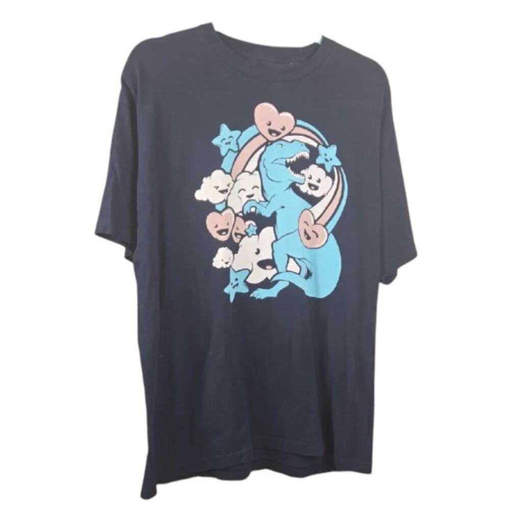 Boardwalk Men's T-Rex Kawaii Adventure T-Shirt Blue Size XL